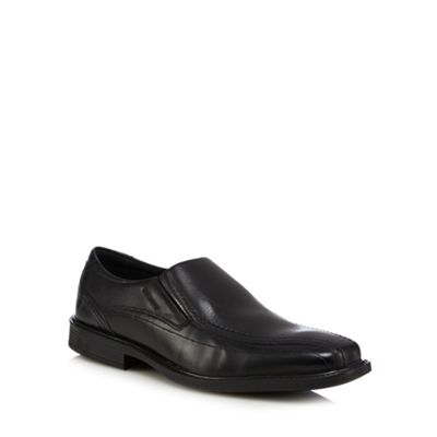 Henley Comfort Black leather slip on shoes